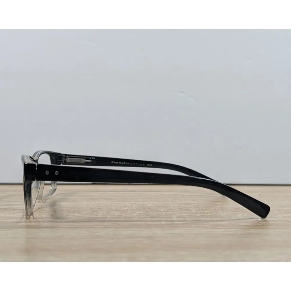 Gammaray Optics M04 Rectangular Eyeglasses Black Clear Plastic Frames